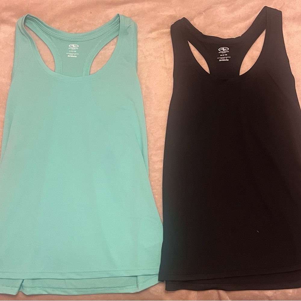 Athletic Works Women's Tank Tops - Black and Aqua